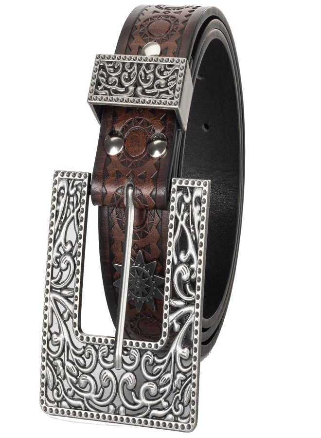 UTOWO Adjustable Vintage Western-Belts for Women Men Engraved Buckle-Belts Cowboy-Cowgirl-Belt - Image 4