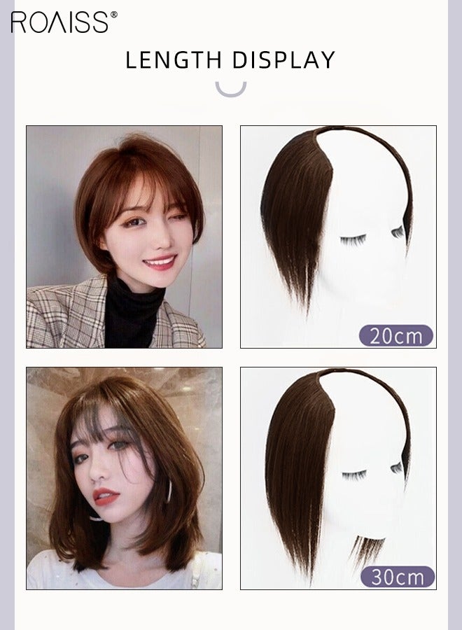 roaiss U-Shaped Clip in Hair Extensions, One Piece Short Straight Hair Pad with 4 Clips, Heat Resistant Synthetic Fluffy Hairpiece for Thin Hair and Hair Loss for Women Girls  - Image 4