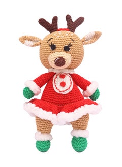 Happy Threads Happy Threads, Handcrafted Crochet Reindeer, Harry (Female) Christmas Soft Toys, Festive Home Decor Items, Suitable for Christmas Decorations at Home,Office and Other Spaces 
