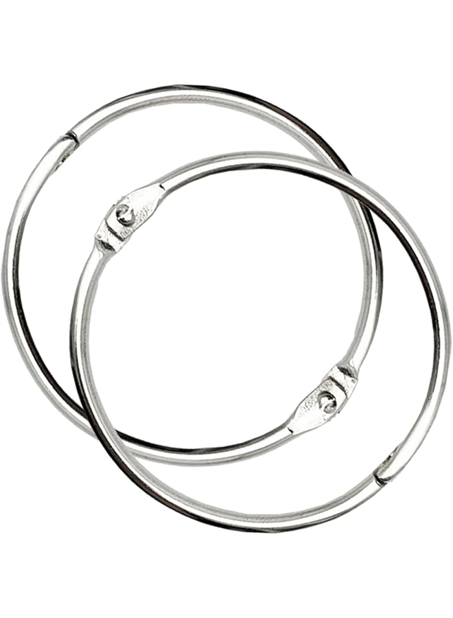 إيروريكس حلقات المجلد 1 بوصة، عبوة من 100 حلقة مجلد ذات أوراق فضفاضة، حلقات معدنية للكتب، حلقات للبطاقات التعليمية، حلقات البطاقات التعليمية، حلقات بطاقات الفهرس، حلقات المشابك، حلقات المجلد المصنوعة من الفولاذ المطلي بالنيكل، حلقات المفاتيح - Image 1