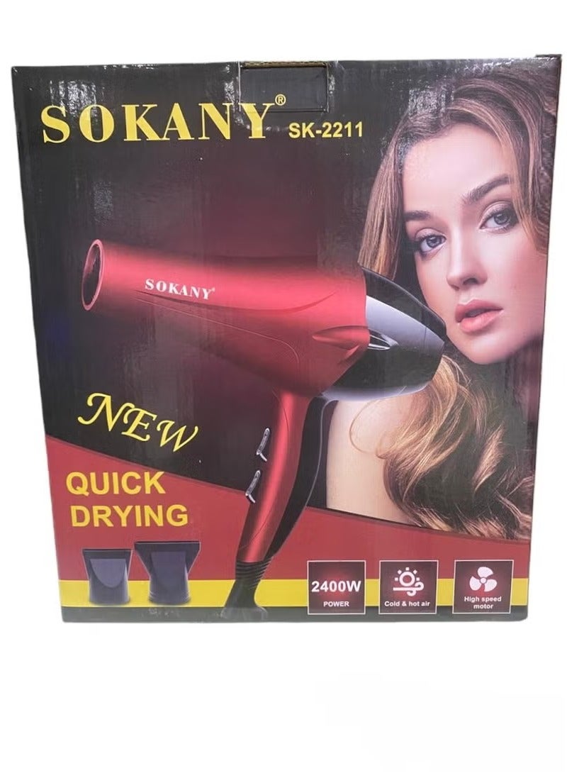 sokany Sokany SK-2211 Hair Dryer, Print Red  - Image 2