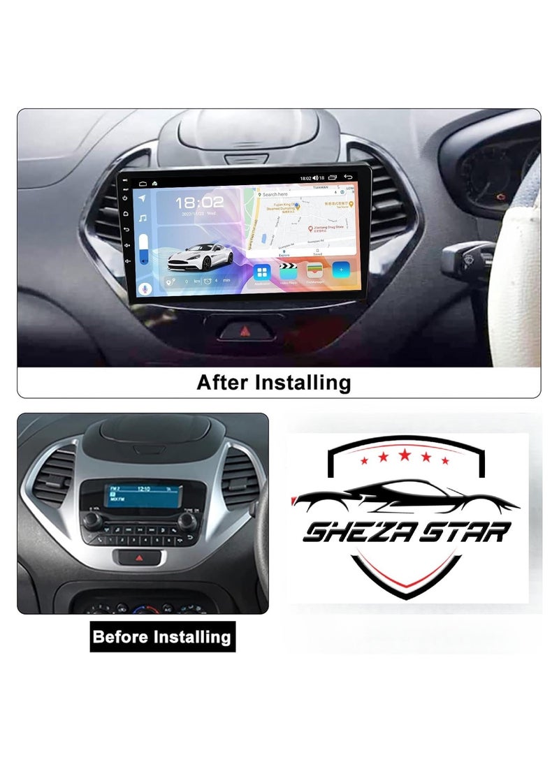SHEZA STAR راديو سيارة أندرويد لفورد فيغو 2015-2020 1GB RAM 32GB ROM مع رابط مرآة، واي فاي، بلوتوث، راديو، نظام ملاحة GPS، شاشة تعمل باللمس IPS بحجم 9 إنش مع كاميرا AHD مرفقة - Image 2