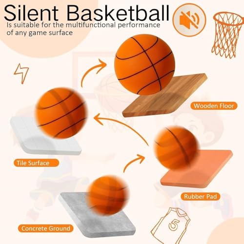 YUEOL Silent Basketball Size 7 295 Upgraded Version Quiet Foam Basketball Indoor Training Ball Highly Bounce Quiet Foam BallIndoor Training and Without Noise - Image 3