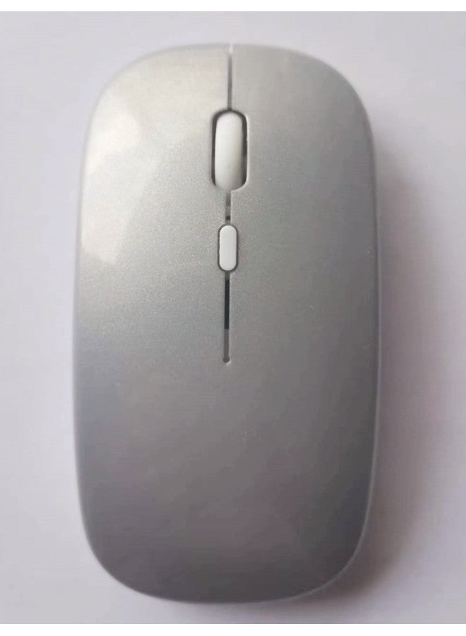 Bluetooth Dual-mode Wireless Mouse Charging Silent Power Display Office Gaming Glowing Mouse For Digital Computer Use-Color:Bluetooth Dual-mode Luminous Enhanced Version-space Silver Gray - Image 1