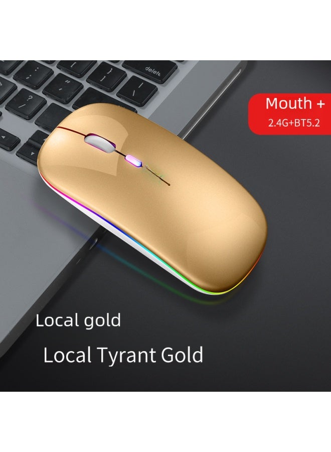 Bluetooth Dual-mode Wireless Mouse Charging Silent Power Display Office Gaming Glowing Mouse For Digital Computer Use-Color:Bluetooth Dual-mode Luminous Enhanced Version-space Silver Gray - Image 4