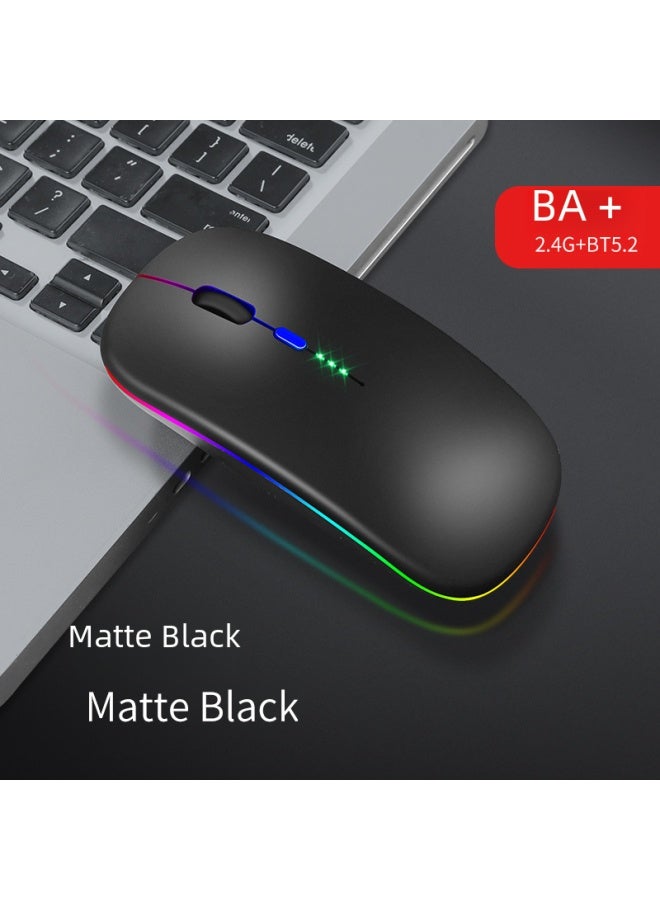 Bluetooth Dual-mode Wireless Mouse Charging Silent Power Display Office Gaming Glowing Mouse For Digital Computer Use-Color:Bluetooth Dual-mode Luminous Enhanced Version-space Silver Gray - Image 3