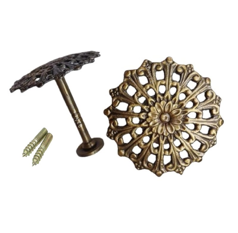 QZibeva Vintage Style Hold Backs Curtain Hold Backs Buckle Decorative Hooks Tiebacks Tassel Holder Bronze 2 Piece - Image 2