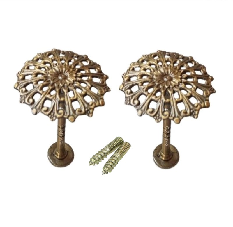 QZibeva Vintage Style Hold Backs Curtain Hold Backs Buckle Decorative Hooks Tiebacks Tassel Holder Bronze 2 Piece - Image 1