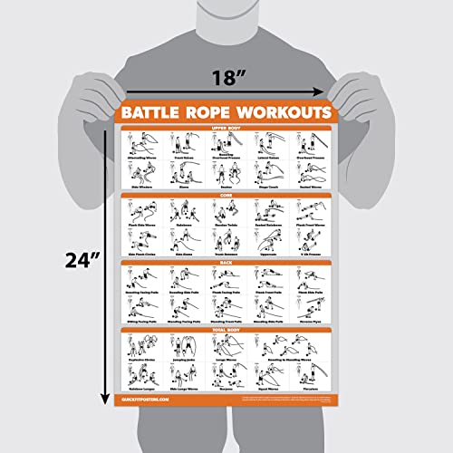 Palace Learning QuickFit Battle Rope Workout Poster - Laminated - Illustrated Exercise Chart (Laminated, 18in x 24in),Kids Room - Image 2