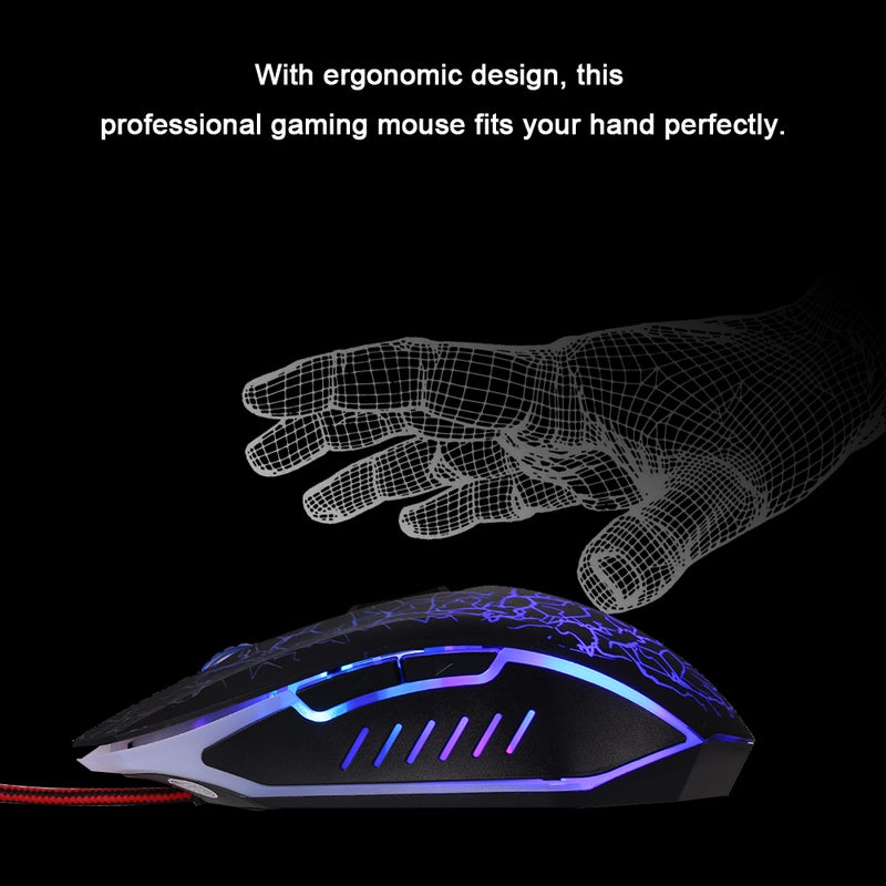 Gaming Wired RGB Ergonomic Game USB Computer Mice PC Laptop Gaming（Black） - Image 4