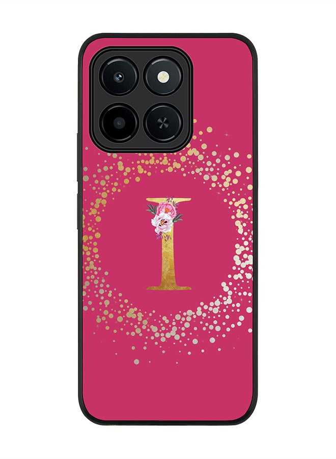 Stylizedd غطاء Honor X6c ، حماية كاميرا نحيفة ، غطاء هاتف مضاد للصدمات - مونوغرام زهور مخصص - I (وردي غامق) - Image 1