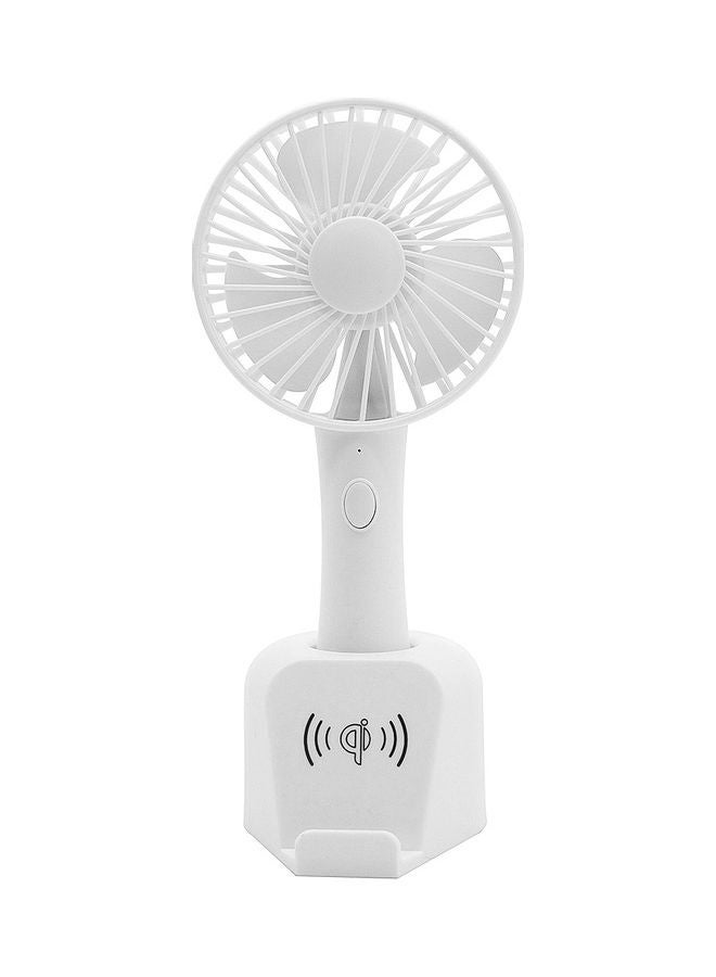 NIBEMINENT K62 Mini USB Rechargeable Handheld Desktop 3-level Wireless Charging Fan White  - Image 1