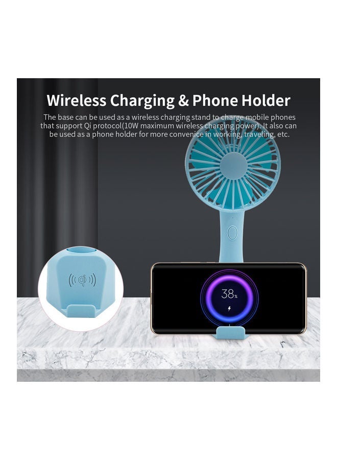 NIBEMINENT K62 Mini USB Rechargeable Handheld Desktop 3-level Wireless Charging Fan White  - Image 5