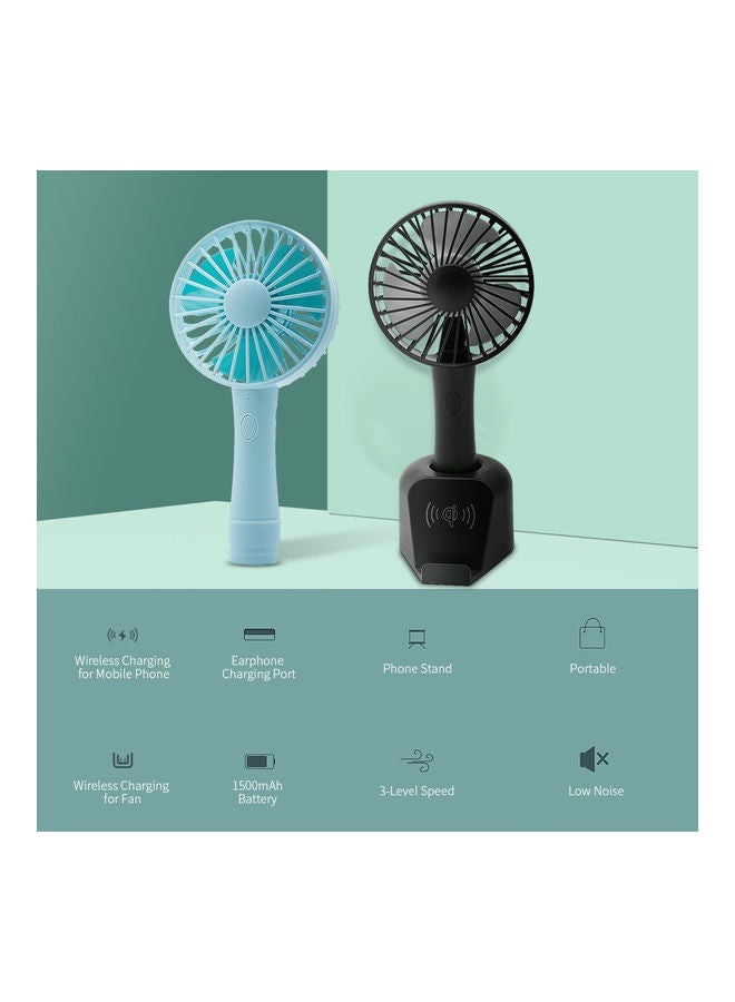 NIBEMINENT K62 Mini USB Rechargeable Handheld Desktop 3-level Wireless Charging Fan White  - Image 3