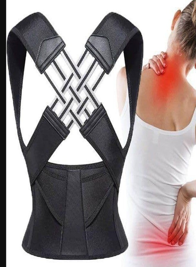 QP360 Posture Corrector Back Support Brace Belt, Adjustable Cross Design Upper and lower Backbone Pain Relief Belt Backbone Posture corrector belt (L) - Image 3