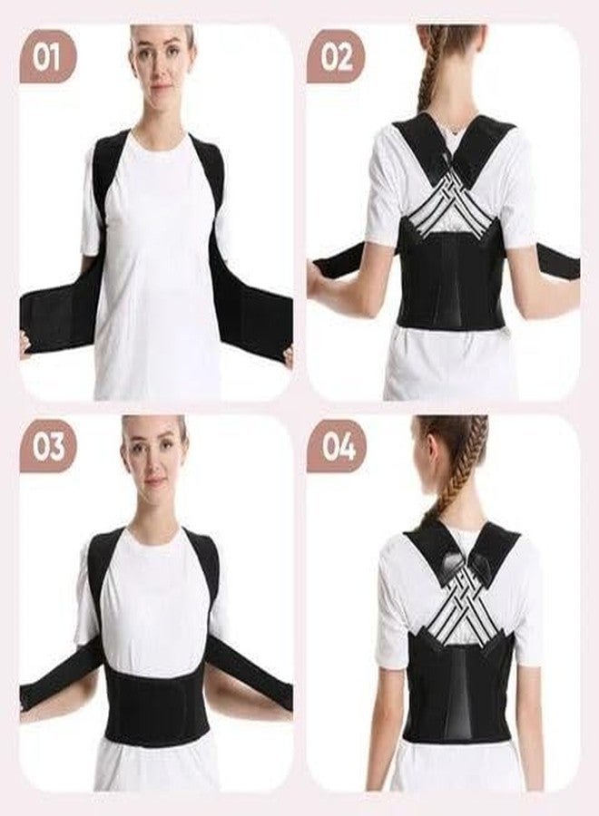 QP360 Posture Corrector Back Support Brace Belt, Adjustable Cross Design Upper and lower Backbone Pain Relief Belt Backbone Posture corrector belt (L) - Image 2