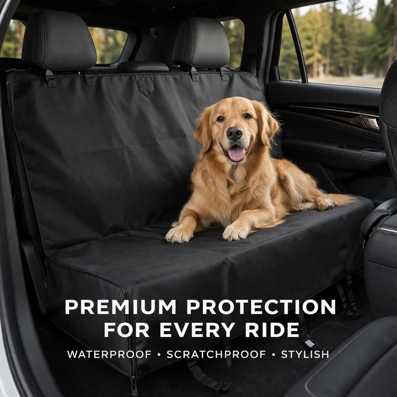 BURAKH Waterproof Pet Car Seat Cover for Back Seat - Universal Dog Seat Protector, Anti-Slip, Scratchproof & Machine Washable (Black) - Image 2