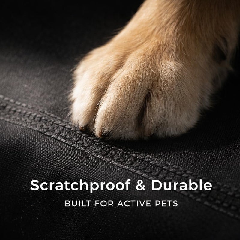BURAKH Waterproof Pet Car Seat Cover for Back Seat - Universal Dog Seat Protector, Anti-Slip, Scratchproof & Machine Washable (Black) - Image 3