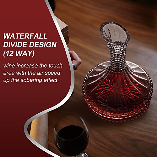 Paysky Wine Decanter - Hand Blown Lead-free Crystal Glass Wine Decanters and Carafes, Perfect Wine Gifts For Wine Lovers And Newlyweds, 1500ml - Image 3