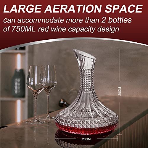 Paysky Wine Decanter - Hand Blown Lead-free Crystal Glass Wine Decanters and Carafes, Perfect Wine Gifts For Wine Lovers And Newlyweds, 1500ml - Image 4