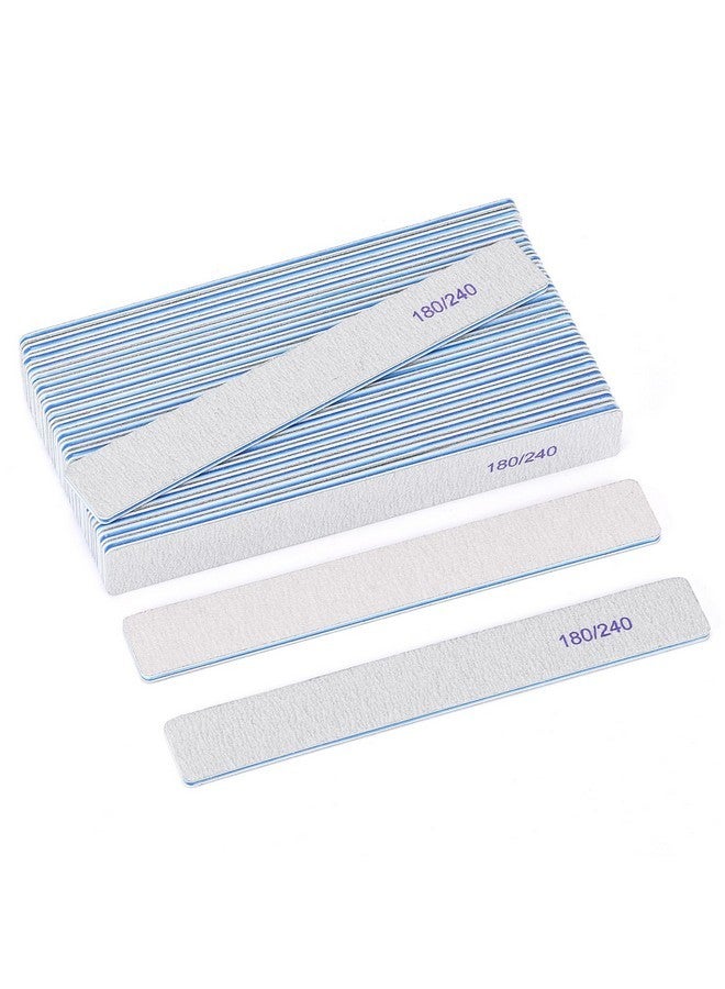 بي تي واي ام اس 25 قطعة من مبردات الأظافر المستطيلة ذات الحبيبات 180/240 للأظافر الطبيعية، مبردات أظافر الأصابع ذات الوجهين من أجل الأظافر - Image 1