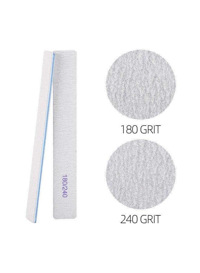 بي تي واي ام اس 25 قطعة من مبردات الأظافر المستطيلة ذات الحبيبات 180/240 للأظافر الطبيعية، مبردات أظافر الأصابع ذات الوجهين من أجل الأظافر - Image 3