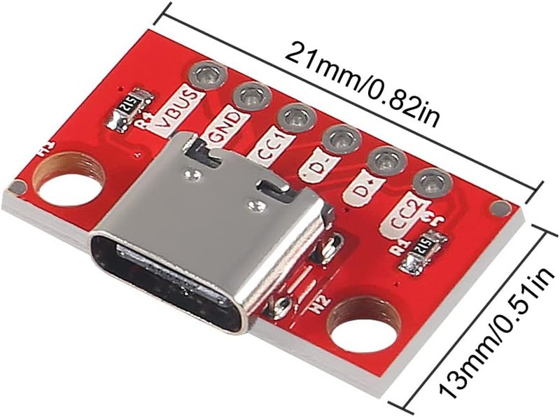 UMLIFE 10PCS USB TypeC Breakout Board Serial Basic Breakout Female Connector Type PCB Converter Board with Pin Header  - Image 4