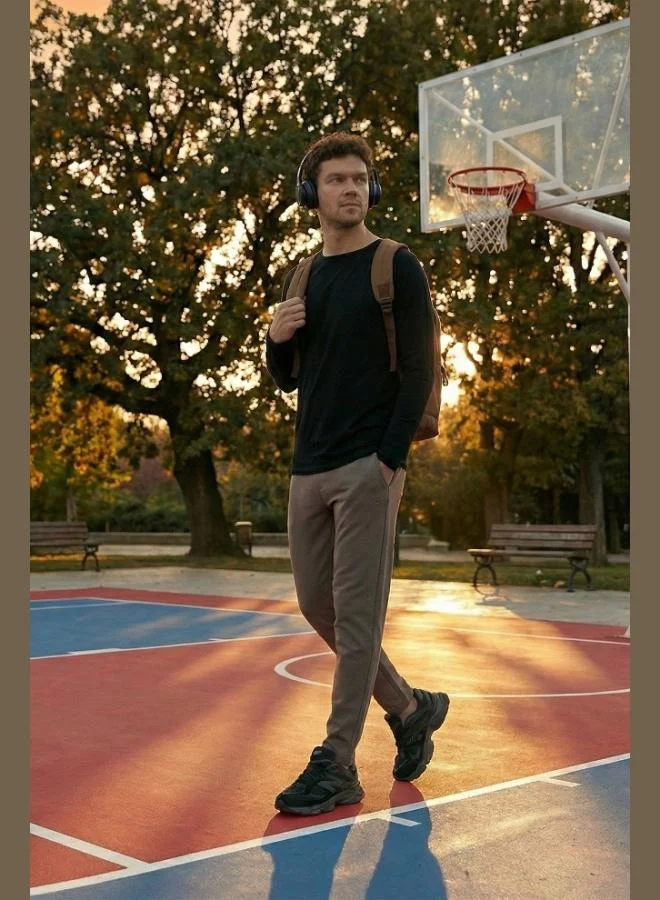 بوراتي بنطلون رياضي رجالي بقصة مستقيمة وخصر عادي من بوراتي