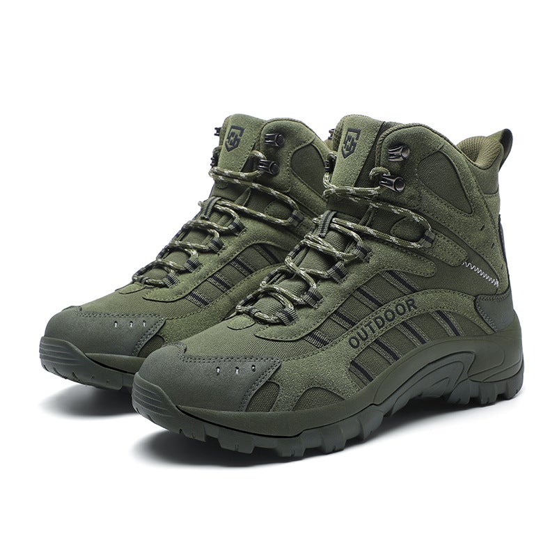 Men'S High-Top Hiking Shoes Winter Outdoor Work Boots Thick-Soled Waterproof Anti-Slip Hiking Cross-Country Shoes Tactical Boots - Image 1