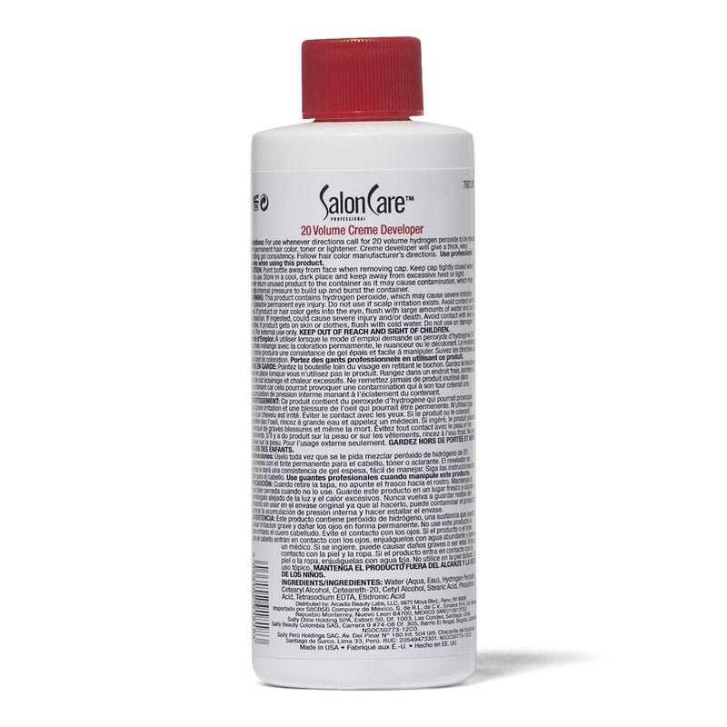 Salon Care 20 Volume Creme Developer, Uniform Lift, Easy to Handle Cream Consistency, Stabilized Formula, 4 Ounce - Image 2