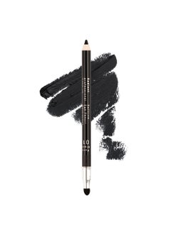 RADIANT PROFESSIONAL MAKE UP / HELLENICA Radiant Professional Black Waterproof Eyeliner Pencil - Eyeliner Waterproof Smudge Proof for Woman - Long Lasting Under Eye Pencil for Smoky Eye - Soft Waterline Eyeliner with Smudger Tool - Black(01) 