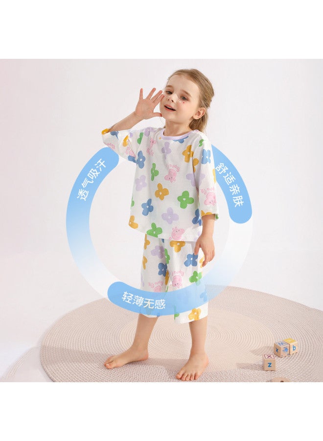 Peppa Pig summer 2025 Girls' Cotton Pajama Set - Breathable & Comfortable Homewear For Toddlers - Image 3