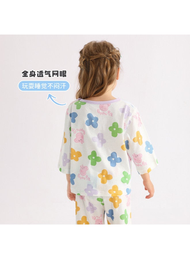 Peppa Pig summer 2025 Girls' Cotton Pajama Set - Breathable & Comfortable Homewear For Toddlers - Image 4