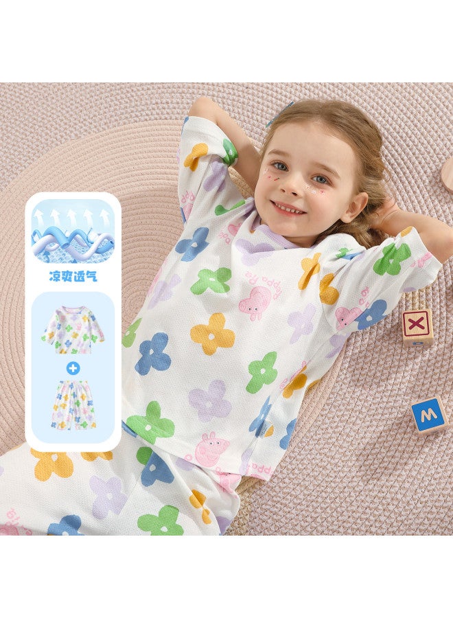Peppa Pig summer 2025 Girls' Cotton Pajama Set - Breathable & Comfortable Homewear For Toddlers - Image 2