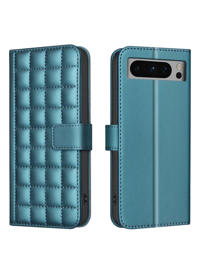 جراب هاتف جلدي مربع الشكل لهاتف Google Pixel 8 Pro (أخضر)