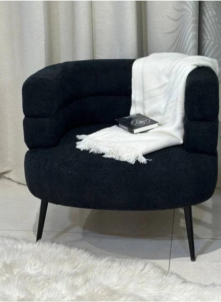 CAMA Black bouclé single chair from Cama  - Image 1