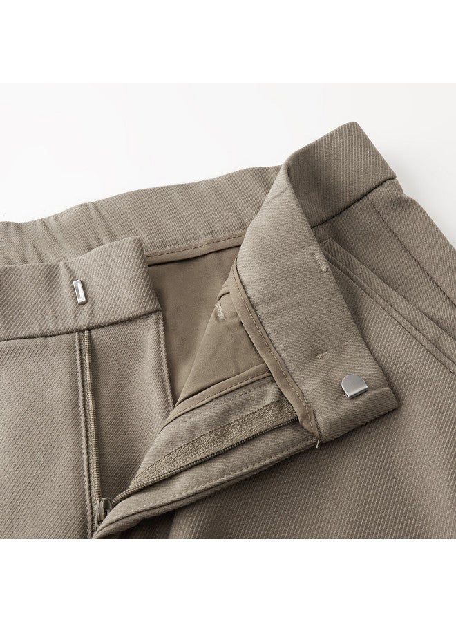 Firs Brushed Thickened Autumn Winter Men's Casual Twill Texture Straight-leg Stretch Business Daily Pants - Image 2