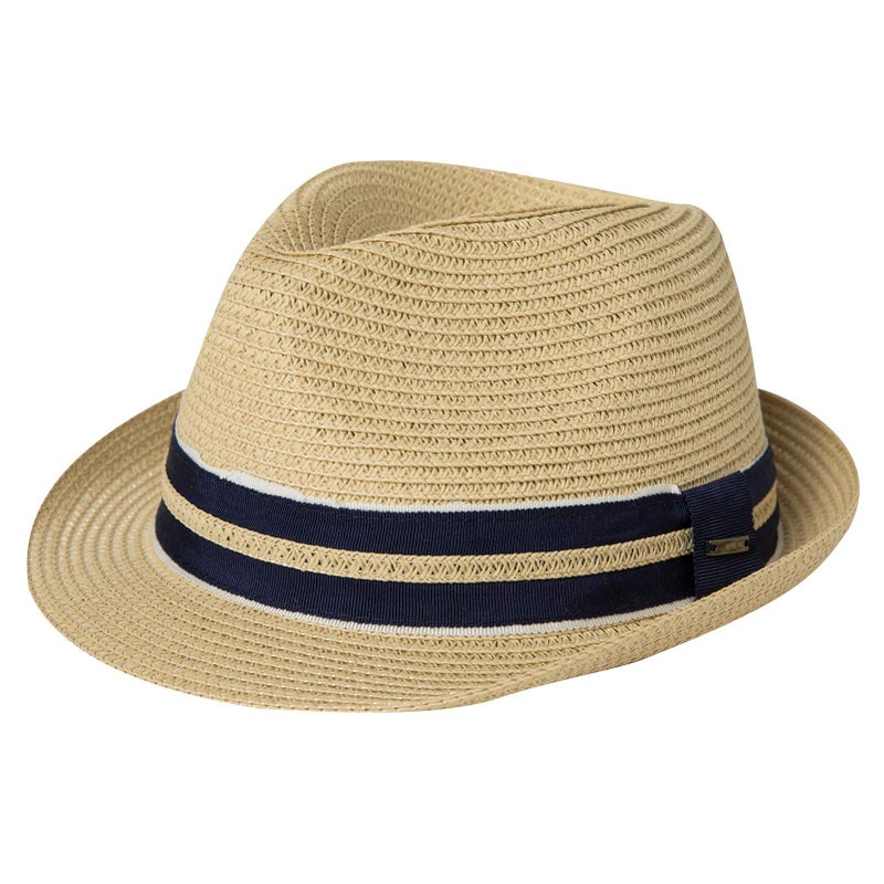 Comhats Summer Fedora Straw Hats for Men Beach Sun Panama Packable Trilby Dress Derby Beige Small - Image 1