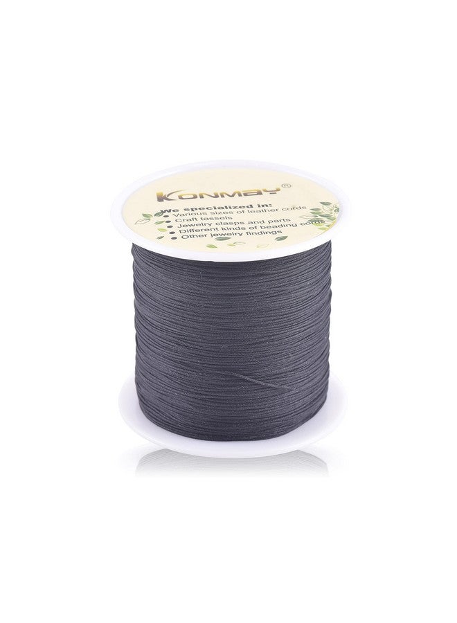 KONMAY 1 Roll 150Yd Nylon Bracelet Making String Braided 0.4Mm Nylon Shamballa Macramé/Beading Cord Chinese Knotting Cord Kumihimo Beading String Black 900 - Image 1