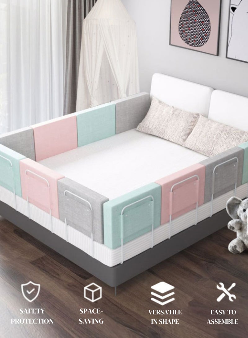 Baby Bed Rail, Bed Rail Guards Toddler Bed Protector Rail with Adjustable Heights Free Combination Anti-Fall Soft Toddler Safety Fence for Bed Universal King, Pink, 1 Pack  - Image 3