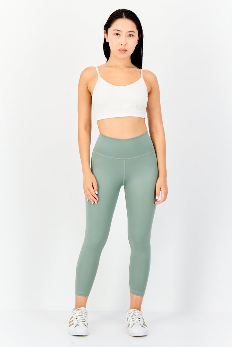 Adidas Women Optime 7/8 Sportswear Fit Training Leggings, Green - Image 4
