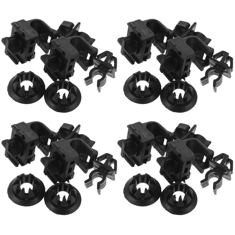 20 Sets Of Hood Prop Rod Clip Hood Latch Rod Clip Hood Support Clamp Car Accessory Car Hood Support Accessories Cars Bracket Decorative Clip Engine Hood Support - Image 1