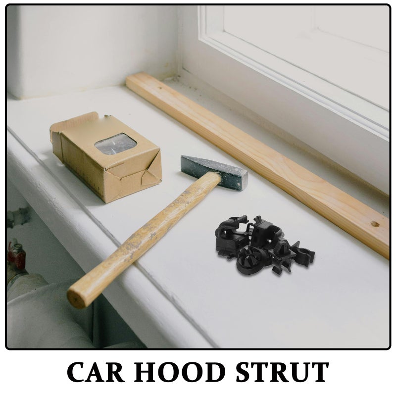 20 Sets Of Hood Prop Rod Clip Hood Latch Rod Clip Hood Support Clamp Car Accessory Car Hood Support Accessories Cars Bracket Decorative Clip Engine Hood Support - Image 3