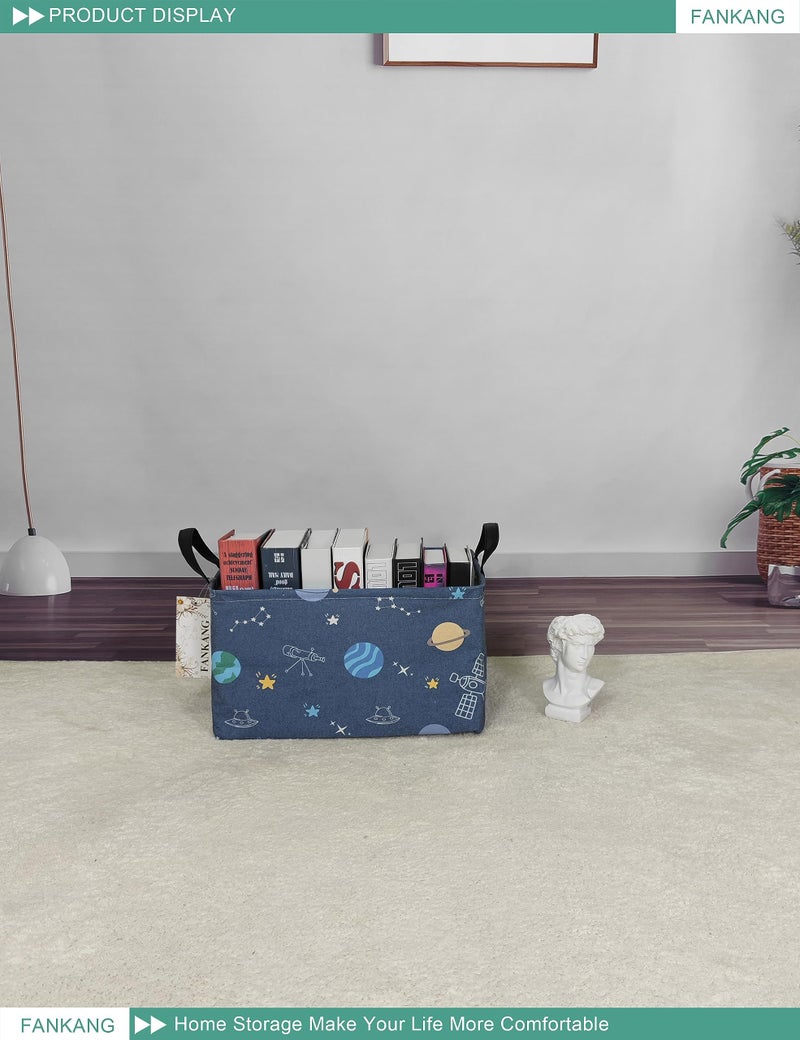 FANKANG Storage Bins, Nursery Hamper Canvas Laundry Basket Foldable with Waterproof PE Coating Large Storage Baskets for Kids Boys and Girls, Office, Bedroom, Clothes,Toys(Rec-Colorful Space - Image 4