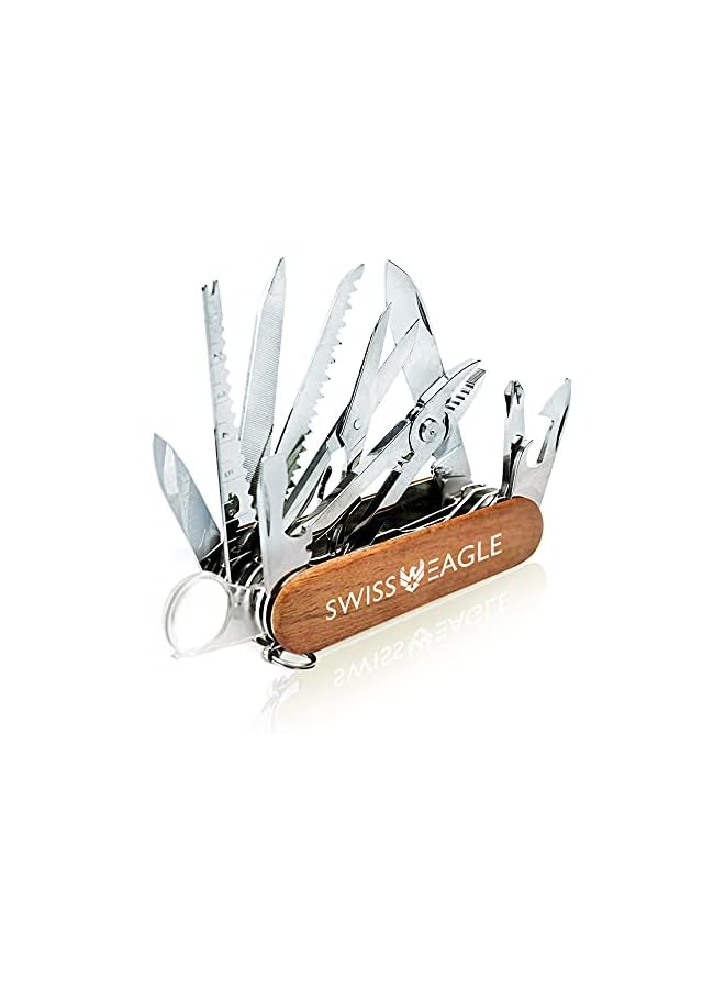 SWISS EAGLE Eagle Multi-Tool Army Knife - Packs 30 Tools In Your Pocket (SD - Brown)  - Image 1