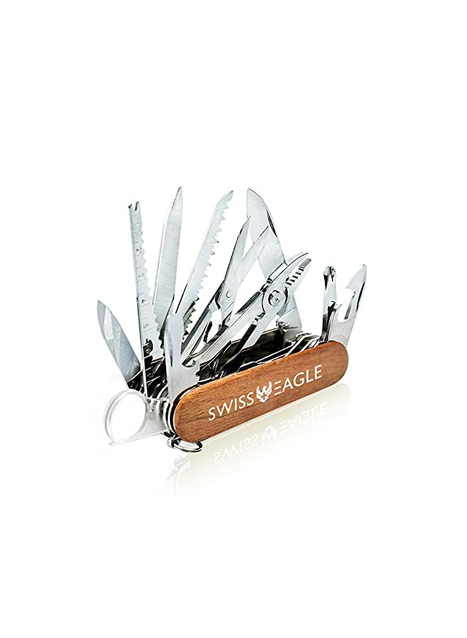 SWISS EAGLE Eagle Multi-Tool Army Knife - Packs 30 Tools In Your Pocket (SD - Brown)  - Image 2