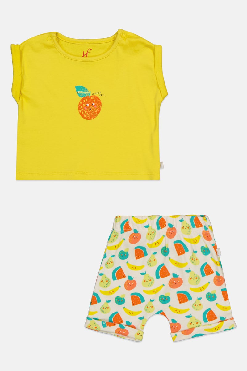 Hamleys Toddlers Girl 2 Piece Graphic Print Top And Shorts, Set, Multicolor - Image 2