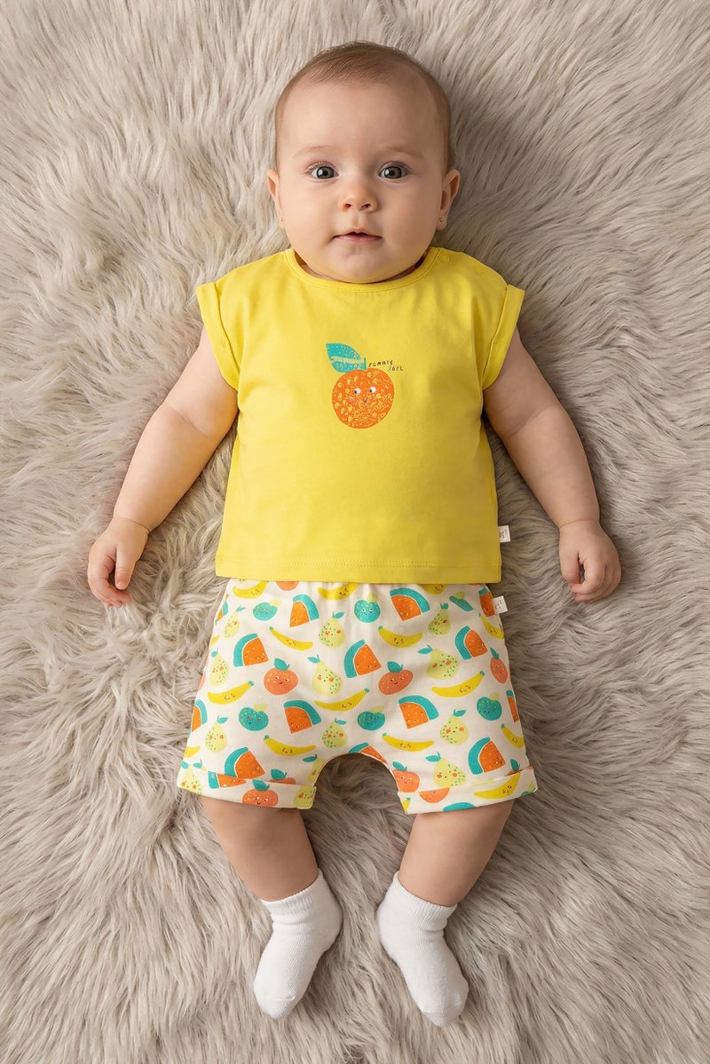 Hamleys Toddlers Girl 2 Piece Graphic Print Top And Shorts, Set, Multicolor - Image 1