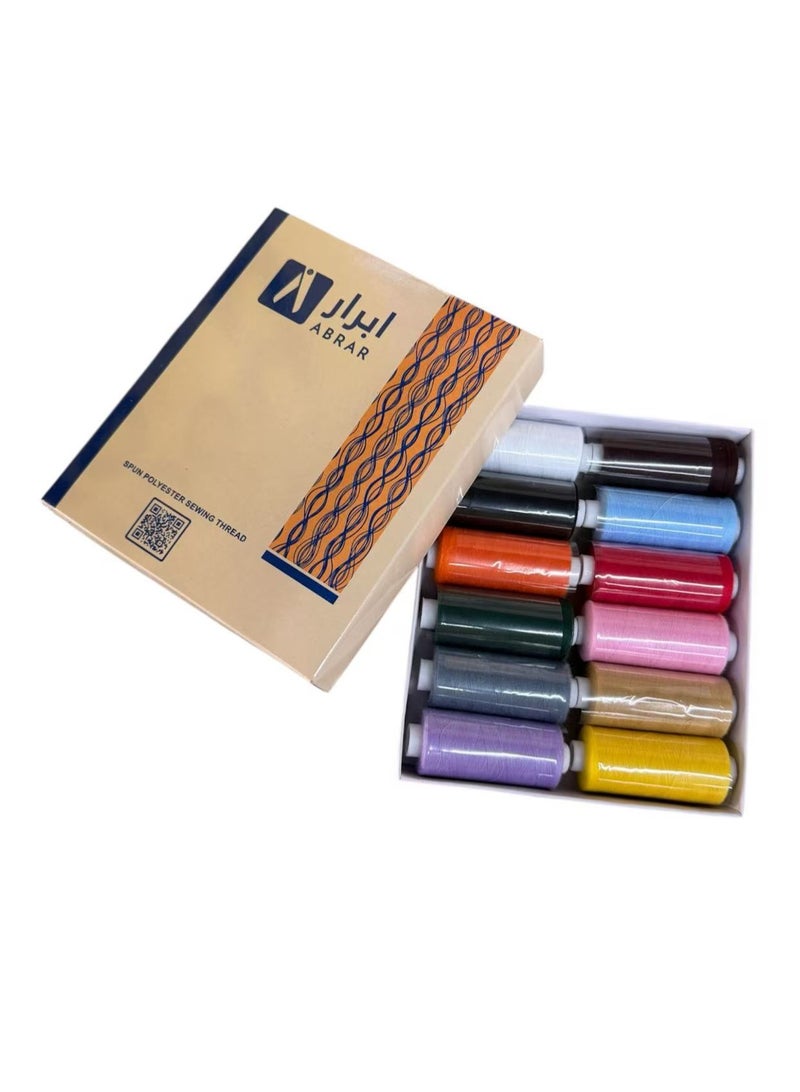 Abrar 12-Piece High Quality Indian Polyester Sewing Thread Set Perfect For All Fabrics By Hand Or Sewing Machine - Image 3