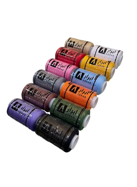 12-Piece High Quality Polyester Sewing Thread Set Perfect For All Fabrics By Hand Or Sewing Machine